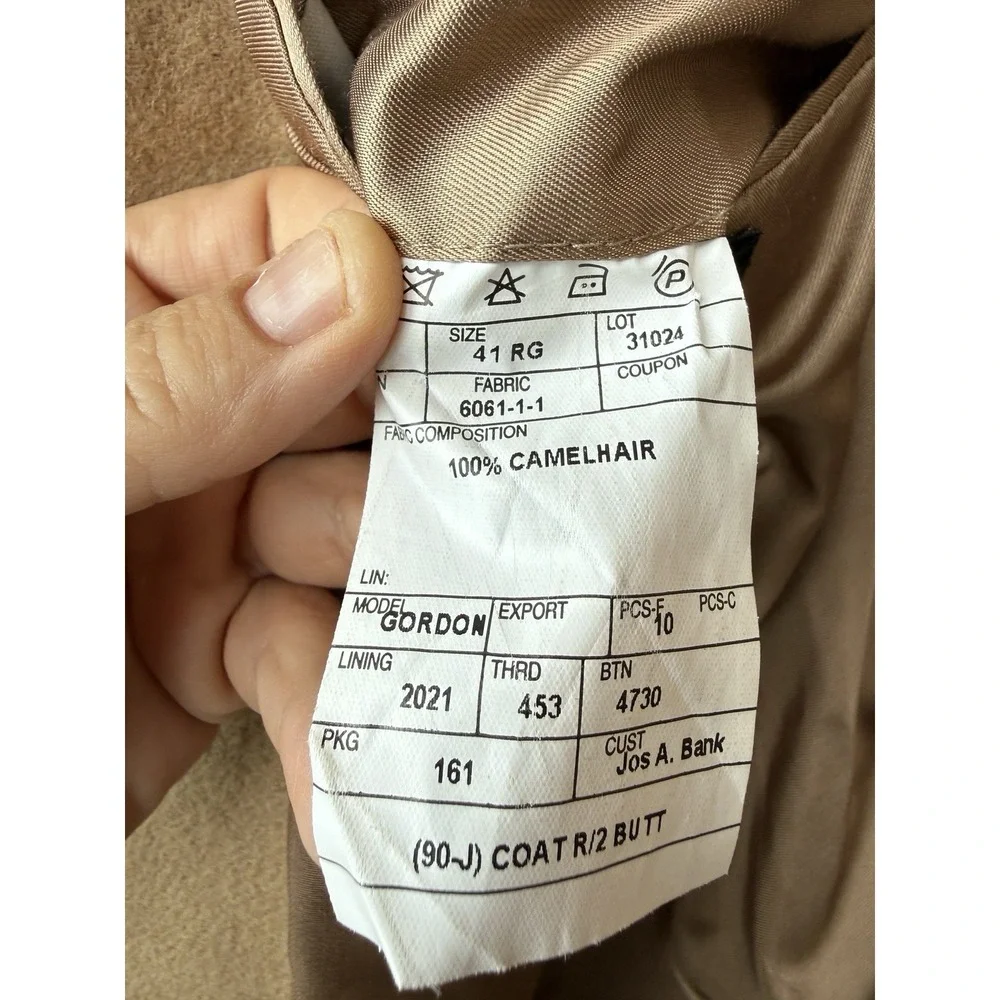 Jos A Bank Mens 100% Camel Hair Blazer 41 RG Camel Sport Coat‎ Classic Old Money